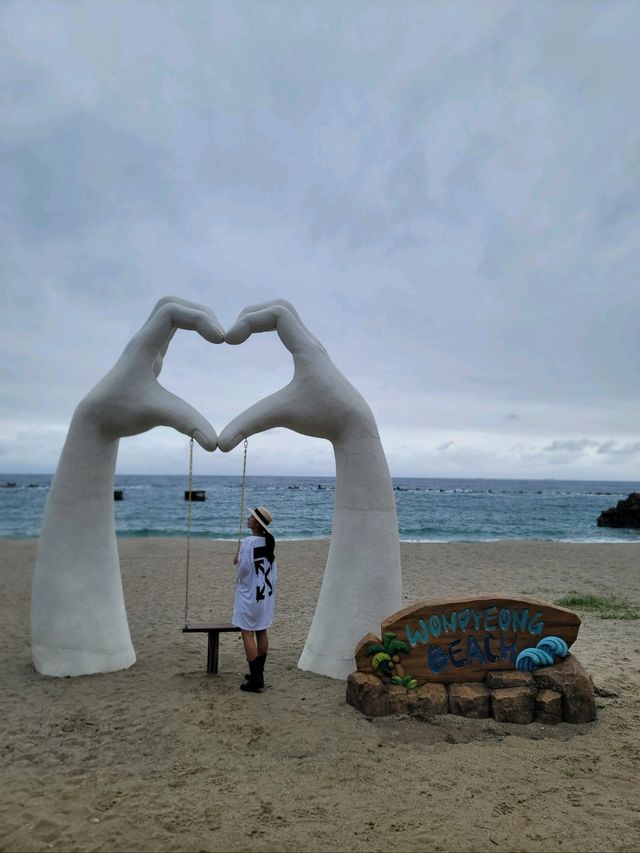 손하트 포토존이 예쁜 삼척 원평해수욕장💙