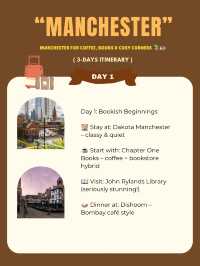 Manchester 3-days itinerary 🤎