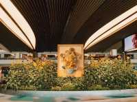 Changi airport sunflower decor 