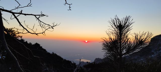 今日泰山日出比徐志摩的少了一層雲海