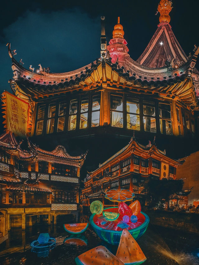 夜遊豫園，不錯的拍照打卡點