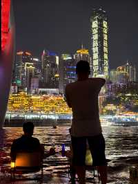 打卡重慶江北嘴江灘公園！夜景非常漂亮！