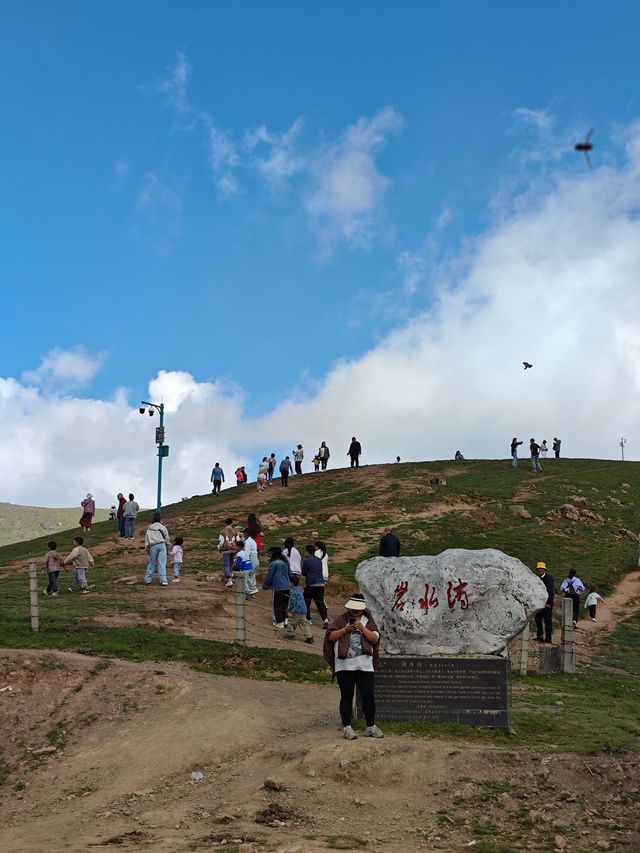 藍天白雲，陽光普照。山花浪漫，河水清清。