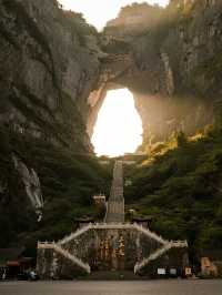 天門山冬日雪景!親子選B線輕鬆玩遍仙境~