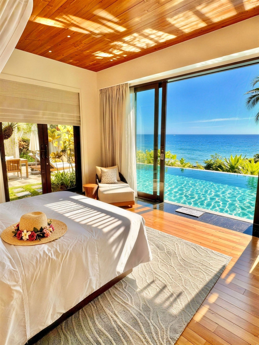 Baru saja check-out! Hotel dengan kolam renang di Bali ini benar-benar luar biasa✨, suasana liburannya maksimal, sudah tiga hari kembali tapi hati masih tertinggal di angin laut tebing sana🌊! Pasti akan kembali lagi!

📍Lokasi: Kawasan Tebing Uluwatu, 40 menit berkendara dari bandara, terletak 70 meter di atas permukaan laut, akses ke pantai, dengan pemandangan Samudra Hindia yang luas, 12 km dari Pura Uluwatu, 6,4 km dari Garuda Wisnu Kencana!

🛏️Villa Uma Sea View Estate·Tak terlupakan seumur hidup!!
✅ Buka pintu langsung kolam renang pribadi + pemandangan tebing dan laut tanpa halangan
✅ Kasur seperti tidur di awan lembut, langsung tertidur💤
✅ Bak mandi adalah jiwa! Berendam sambil menikmati matahari terbenam di laut
✅ Speaker Bluetooth, iPad untuk mengontrol seluruh ruangan lengkap

✨Highlight hotel!
1️⃣Privasi maksimal: tipe villa, dengan kolam renang dan ruang tamu sendiri
2️⃣Layanan butler luar biasa: butler selalu online lewat WhatsApp
3️⃣Makanan melebihi ekspektasi: restoran Indonesia dan BBQ tepi laut yang luar biasa

🏝️Area umum hotel! Kolam renang utama seperti safir yang tertanam di tepi tebing, foto tidak perlu cari sudut. Seluruh resor dikelilingi taman tropis, setiap langkah adalah pemandangan, pantai pribadi memang kecil tapi pasirnya halus dan sepi, berbaring di hammock bisa melamun seharian～