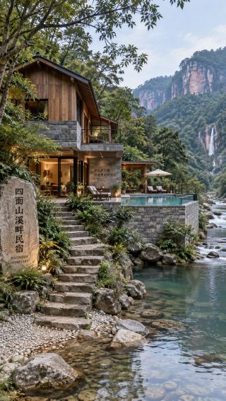 23°C Simian Mountain: The ultimate family getaway! Stay at a creekside pool guesthouse and explore Wangxiangtai on a family trip