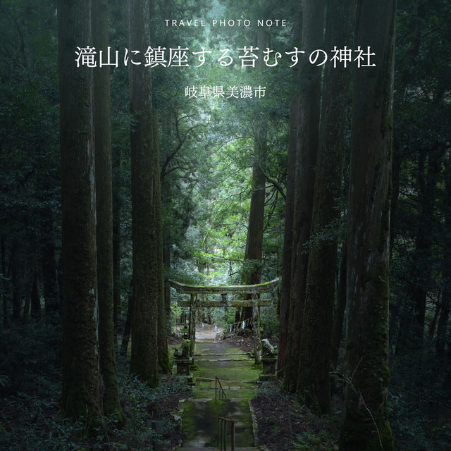 滝山に鎮座する苔むすの神社