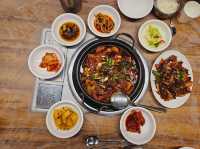 A nice dinner of local food at Taean, Bab Cho Restaurant