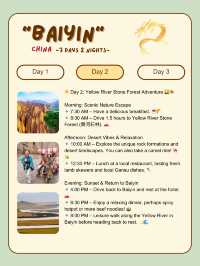 3-Day itinerary for Baiyin, China