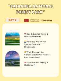 Saihanba National Forest Park: itinerary