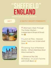 Sheffield 2-days itinerary 