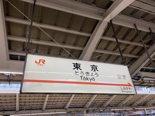 好久不見的東京車站
光是看到「東京」的招牌心情就會高漲，為什麼呢…
新幹線月台的這種感覺