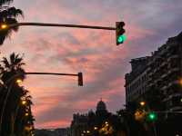 The Sunset In Barcelona