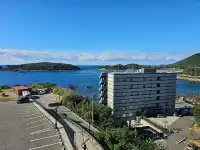 藍色海邊的便利店和溫泉