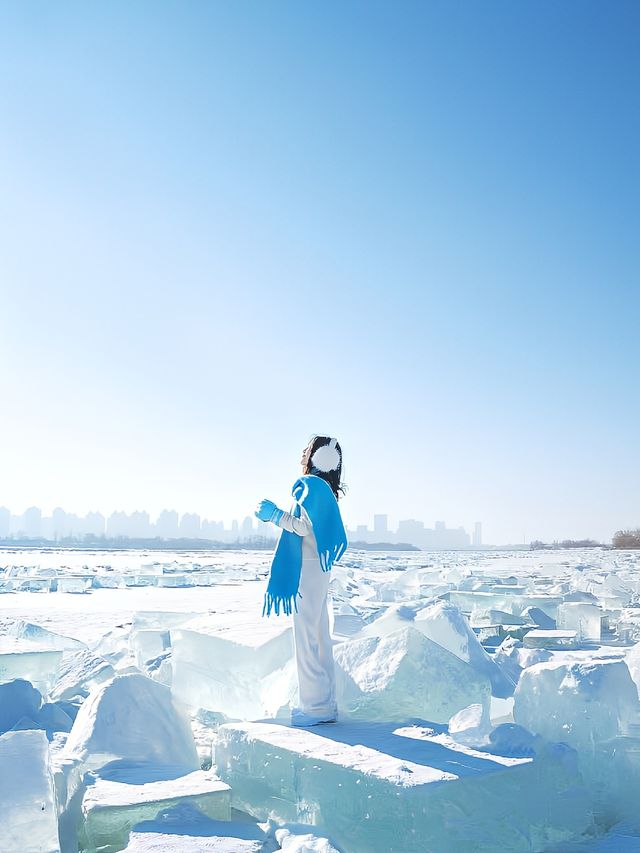 快去長春淨月看藍冰鑽石海！！太美了！！