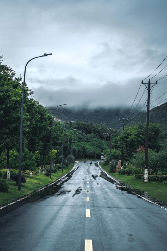 不在新疆蘇州人有自己的「阿勒泰」||雨後通往大陽山的路上， 只見山間霧氣繚繞， 彷彿一幅流動的水。