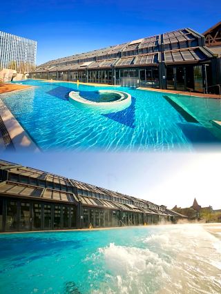 เพดานพักผ่อนสไตล์สวนที่สามารถปรับเอนได้ ณ โรงแรมน้ำพุร้อน Gu'an Jinhai Yiyun