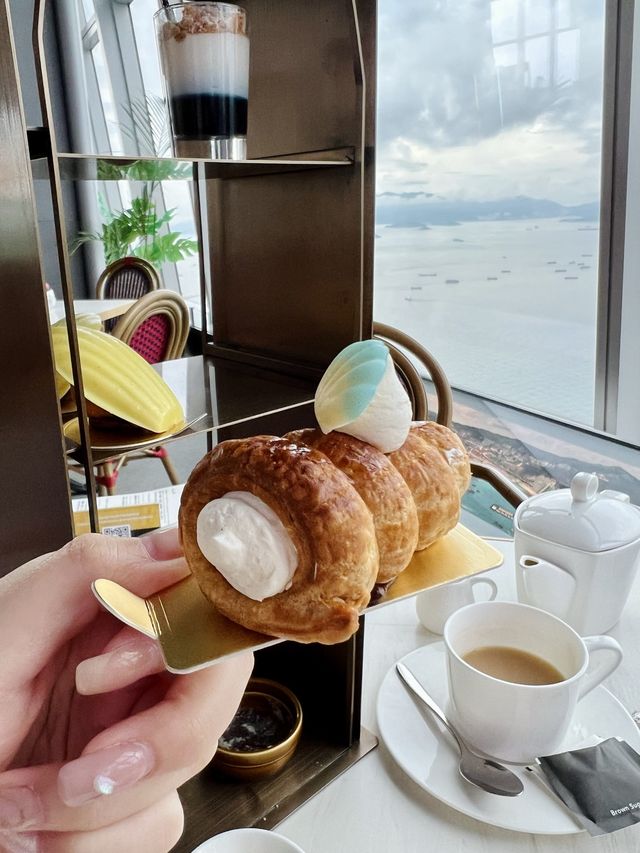 香港美食🍀100樓俯瞰維港景打卡下午茶