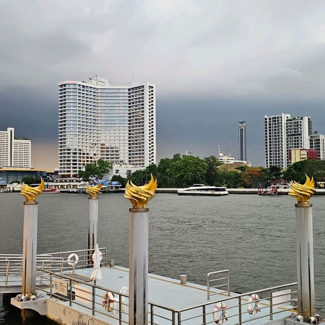 Evening at Chao Phraya River with Malls