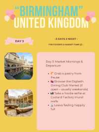 📍Birmingham 3-days itinerary 