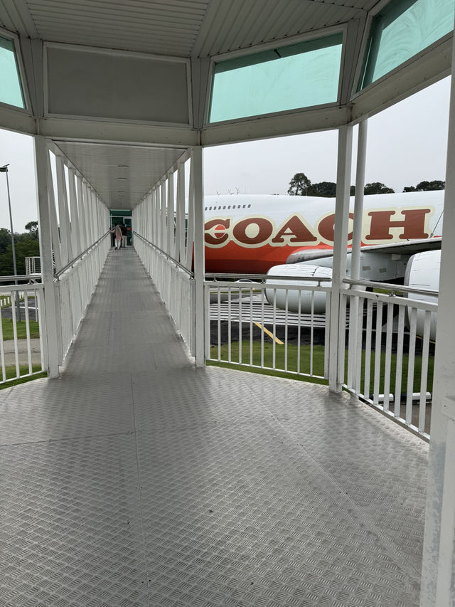Coach pop out store in a plane