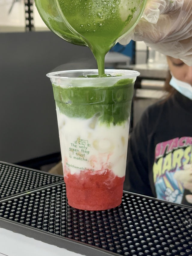 Gotcha Matcha: A Creamy Strawberry Surprise at the Pasar Malam