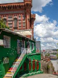 A walk through a vibrant colorful district 