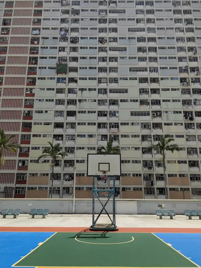 Hong Kong's Choi Hung Estate, a popular spot for Instagrammers—gentle rainbow hues