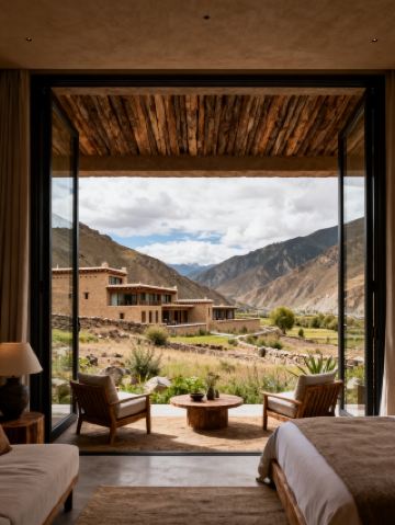 설산과 배꽃이 어우러진 촨시 가족 봄나들이, 정말 편안해요