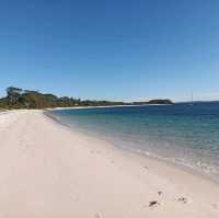 Fine and white sandy beaches in Shoal Bay 