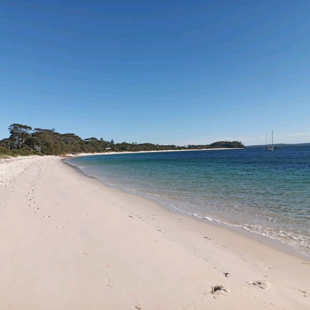 Fine and white sandy beaches in Shoal Bay 