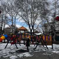 アンカラ中心部のKuğul 公園も雪景色