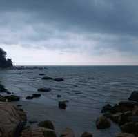 Beach view at dusk