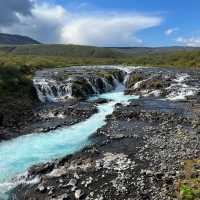 Hidden Blue Waterfall Iceland 