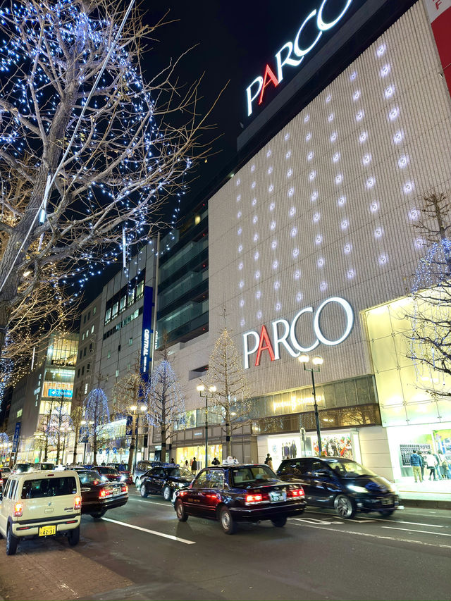 北海道　札幌観光　札幌市中心地の南一条通のイルミネーションが綺麗だったぞ！