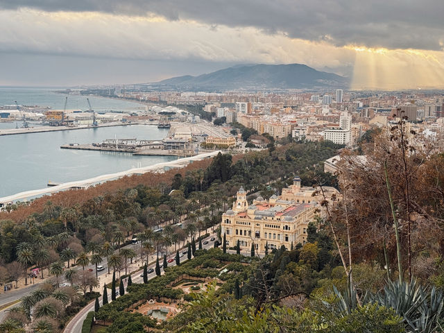 Overlooking Malaga city in the background of Alboran Sea
