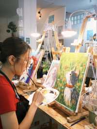 คาเฟ่วาดรูปย่านวงเวียนใหญ่ 🧑🏻‍🎨🎨✨