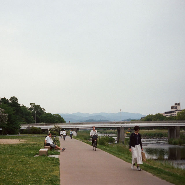 ปั่นจักรยานเลียบแม่น้ำ Kamo ,Kyoto