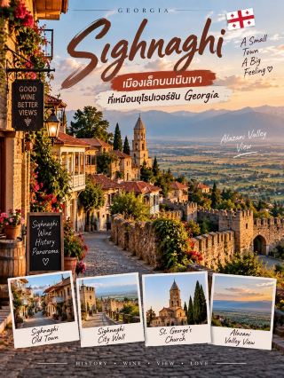 ✨ Sighnaghi (ซิกนาคี) — เมืองเล็กบนเนินเขาที่เหมือนหลุดออกมาจากยุโรป แต่มีเสน่ห์กลิ่นอายจอร์เจียแบบดั้งเดิมที่อบ and สวยงามจนใจเจ็บ! 🇬🇪🏰
ถ้าพูดถึงเมืองโรแมนติกที่ซ่อนตัวอยู่ท่ามกลางหุบเขาและไร่องุ่นสุดลูกหูลูกตา ต้องยกให้ที่นี่เลยค่ะ สมฉายา "City of Love" (เมืองแห่งความรัก) ที่คู่รักหลายคู่เลือกมาแต่งงานกันที่นี่ เพราะโรแมนติกทุกก้าวเดินจริงๆ 💕
📍 จุดเช็คอิน ห้ามพลาดเมื่อมาเยือน Sighnaghi!
🏰 Sighnaghi Old Town (เมืองเก่าซิกนาคี): เดินเล่นชิลล์ๆ ชมบ้านเรือนสไตล์ยุโรปโบราณ หลังคาอิฐสีส้มอบอุ่น ตัดกับผนังบ้านสีพาสเทลละมุนตา ทุกมุมคือคาเฟ่และมุมถ่ายรูปน่ารักๆ เพียบ! 📸✨
🧱 Sighnaghi City Wall (กำแพงเมืองโบราณ): กำแพงเมืองยุคศตวรรษที่ 18 ที่ทอดยาวเลาะไปตามแนวภูเขา ⛰️ สามารถขึ้นไปเดินเล่นรับลมชมวิวพาโนรามา 360 องศาได้แบบฟินๆ ยิ่งช่วงเย็นแสงพระอาทิตย์ตกดินคือที่สุด! 🌅
⛪ St. George’s Church (โบสถ์เซนต์จอร์จ): โบสถ์เก่าแก่คู่บ้านคู่เมืองที่มีสถาปัตยกรรมจอร์เจียอันเป็นเอกลักษณ์ บรรยากาศภายในเงียบสงบ ร่มรื่น และเต็มไปด้วยมนต์ขลังที่น่าค้นหา 🙏🌿
🍇 Alazani Valley View (จุดชมวิวหุบเขาอาลาซานี): ไฮไลท์ที่พลาดไม่ได้! มองลงไปจะเห็นวิวทิวทัศน์ของหุบเขา Alazani ที่ขึ้นชื่อเรื่องไร่องุ่นและแหล่งผลิตไวน์ระดับโลก 🍷 ฉากหลังเป็นเทือกเขาคอเคซัสใหญ่อลังการ สวยสะกดทุกสายตาจริงๆ ค่ะ 🏔️✨
💖 ใครกำลังมองหา Hidden Gem ยุโรปตะวันออกที่เต็มไปด้วยความโรแมนติก ไวน์รสเลิศ และวิวหลักล้าน ปักหมุดมาที่ Sighnaghi กันเลย รับรองว่าตกหลุมรักตั้งแต่ก้าวแรกแน่นอน! 🥰#แจกแพลนเที่ยว #เที่ยวจอร์เจีย #รีวิวที่เที่ยว 