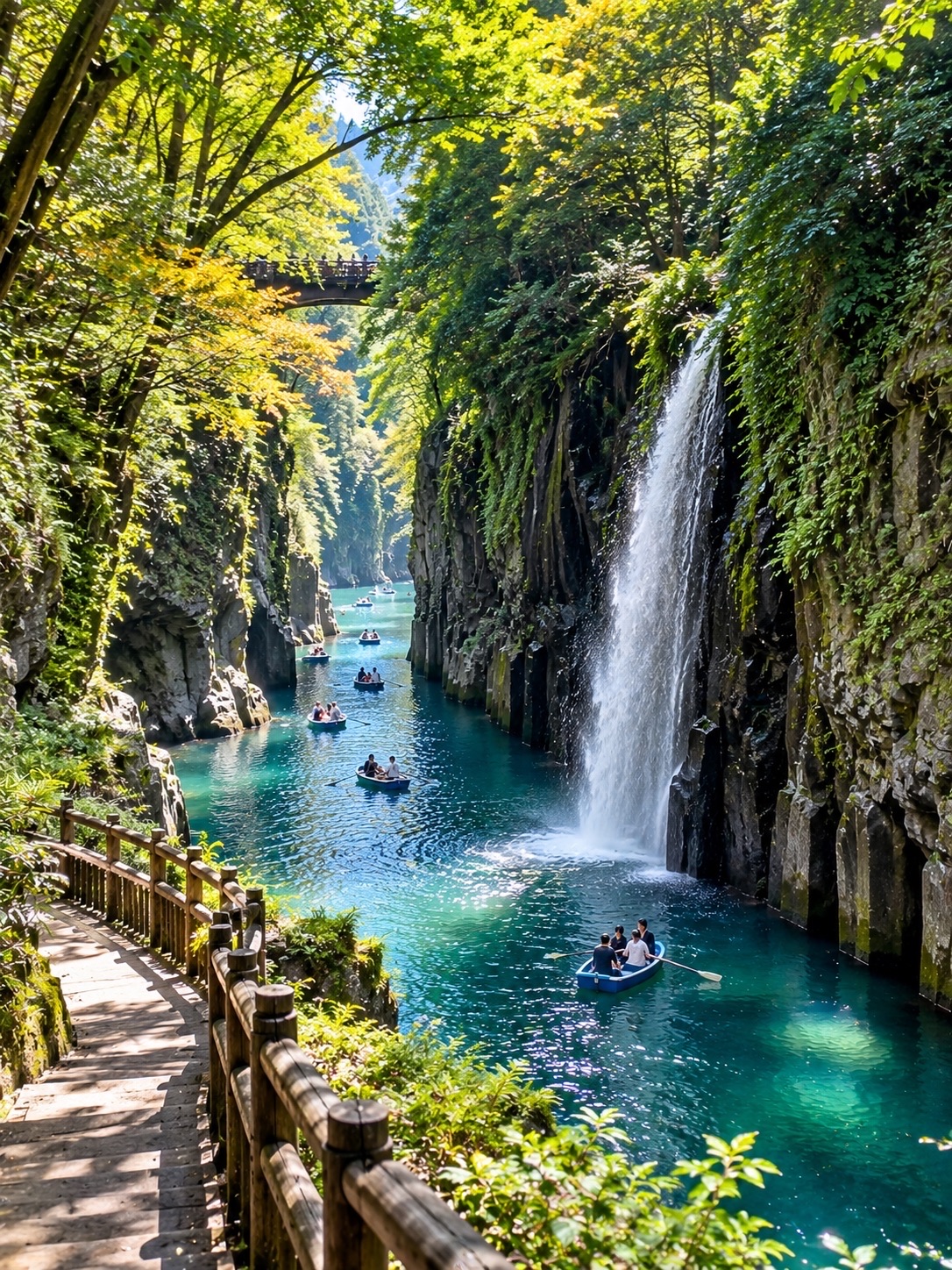 Takachiho Gorge, Japan: A stunning natural wonder that looks straight out of a painting.