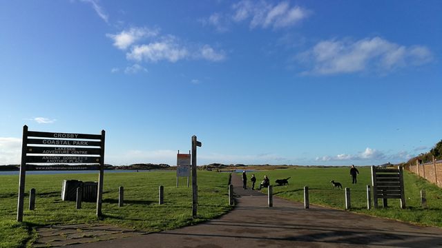 England's stunning beach, Crosby Beach in late autumn.