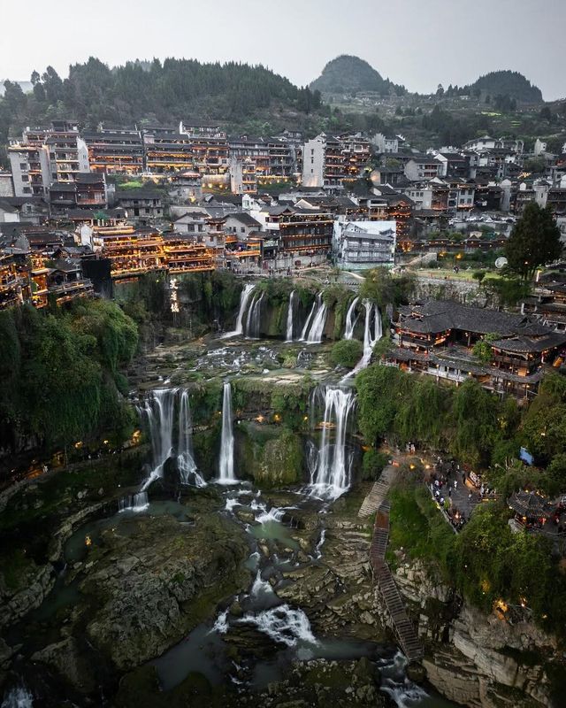 Furong Ancient Town: A Cinematic Escape with Waterfall Wonders!