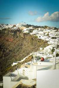 希臘聖托里尼・費拉小鎮｜午後到夜晚的藍白時光