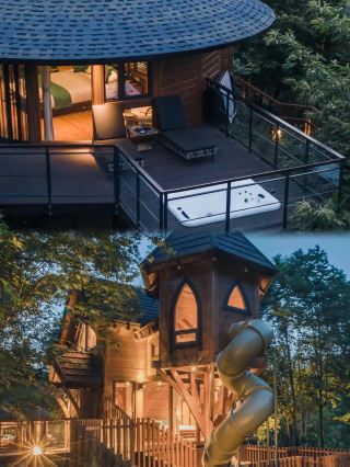 Escape the City Plan｜Forest Treehouse in Fang County Soaking in Hot Springs Under the Starry Sky