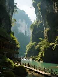 廣西通靈大峽谷親子遊探秘侏羅紀！娃見桫欏超興奮