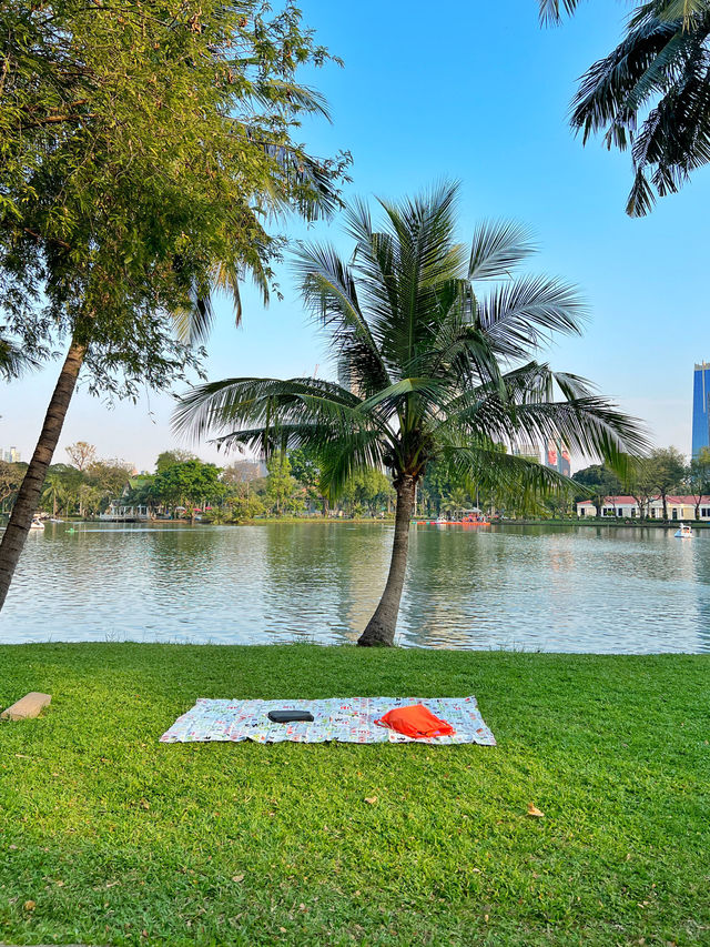 In the heart of Bangkok at Lumphini Park!