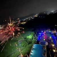 New Year Countdown with Fireworks frm Balcony