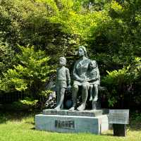 Nice statues around Takaoka Castle Park