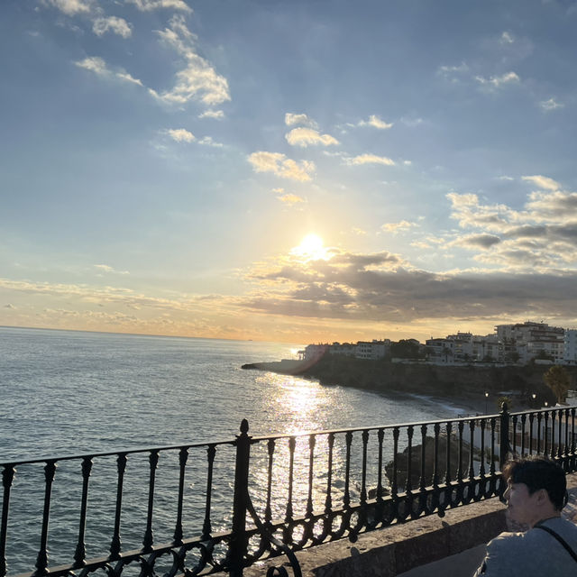 Dinner at sunset place in Nerja Spain
