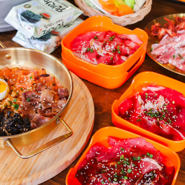 ปิ้งย่างเกาหลีที่มมส.🥓✨